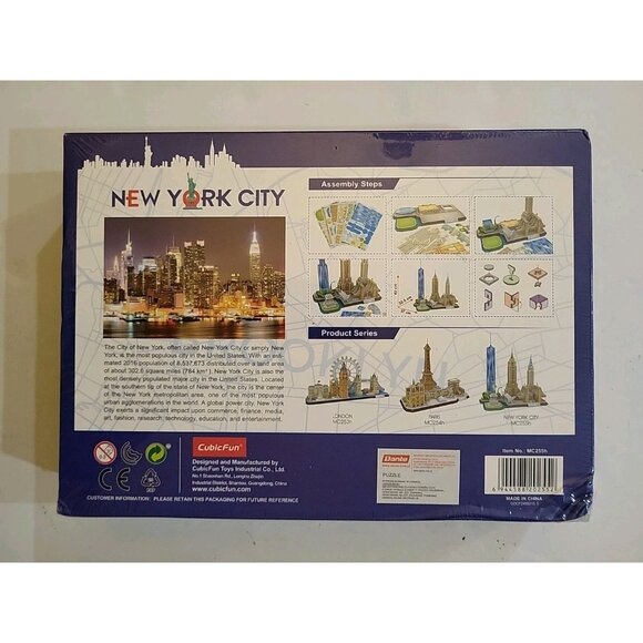 Cubic Fun 3D Puzzle City Line New York City Hobby Puzzle 123 pcs NIB NEW SEALED - Picture 2 of 6